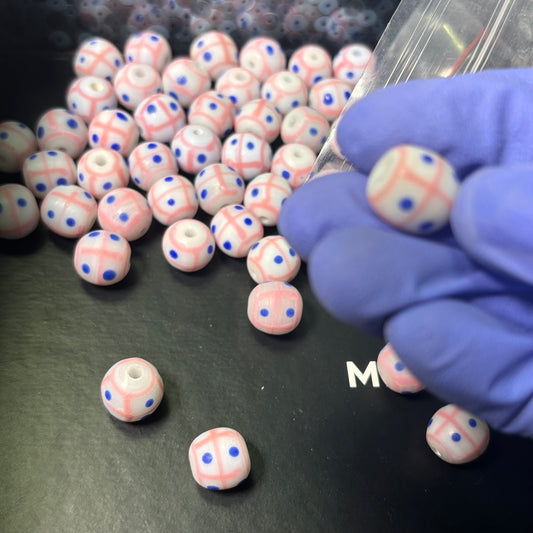 Pink Line Medicine man bead